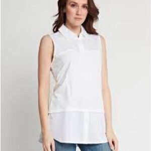 Hinson Wu Lea White Sleeveless Blouse Women’s Size Small